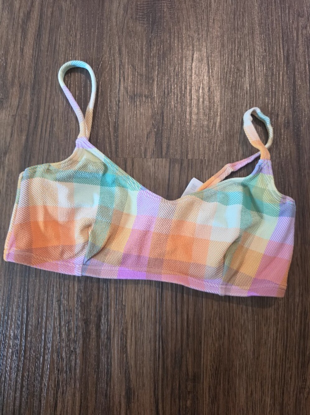 Billabong Plaid Bikini Top